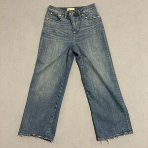 Madewell Slim Wide-Leg Cropped Jeans Denim Mid-Rise Blue Womens Size 29